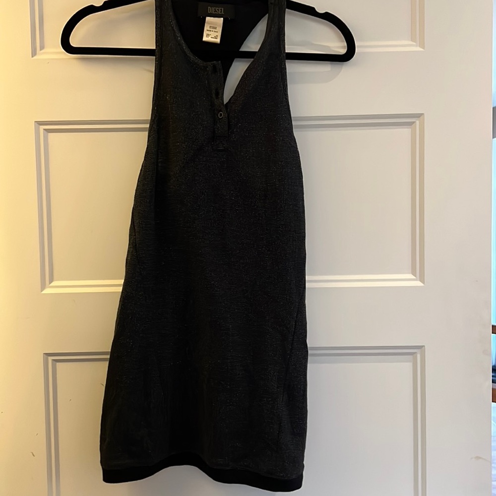 Diesel black sparkly tank top